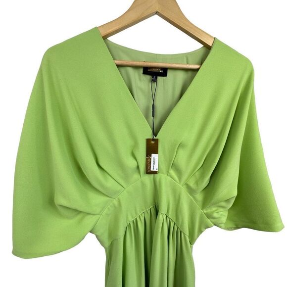 Alexia Admor August Midi Slit Sleeve Dress with Pockets Bright Green NWT 8 - Picture 7 of 11